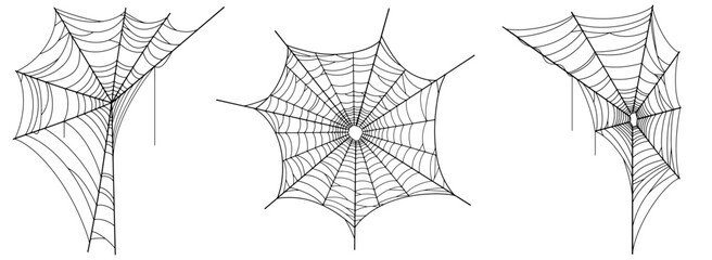 Wall Mural - Vector Set of spider web on white