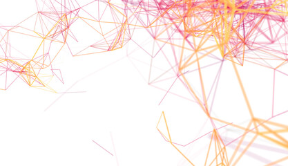 Poster - Download this abstract background image featuring pink and orange network connection lines. Perfect for technology conce