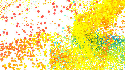 Poster - Vibrant multicolored dots scattered on white. Perfect for backgrounds, websites, and presentations.