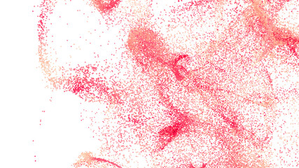 Poster - Beautiful abstract background image featuring a dispersion of red and pink particles on a white backdrop. Perfect for de