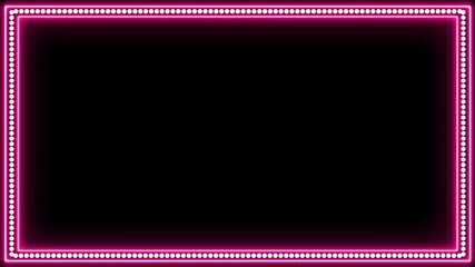 Wall Mural - Neon Rectangle video frame animation with dots moving, nice motion graphic element for creative video project