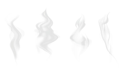 Realistic steam or smoke on hot tea, coffee, food.
PNG Stock royalty free.	