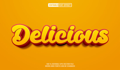 Poster - Editable 3d text style effect - Delicious text effect Template
