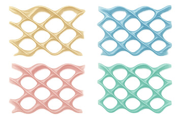 Poster - Four colorful grid patterns with a transparent background offer a versatile design element for various projects