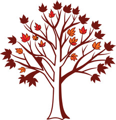 autumn tree with leaves