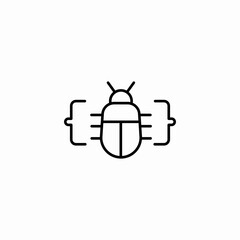 bug code brackets icon sign vector