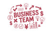 © TrustMaker Design - Scalable vector graphic in a collection of hand-drawn sketch-style icons,  arrows in different directions, checkmarks, crosses, symbols like lightbulbs, dollar signs,easily editable.