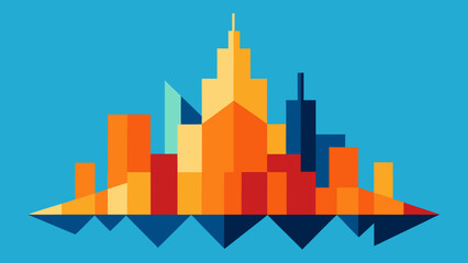 Modern Abstract Geometric Skyline Built from Triangles and Angles