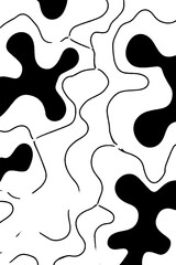 Poster - Abstract retro amoeba shapes pattern for creative design backgrounds