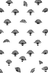 Poster - Abstract pattern of scattered fan icons for retro design background