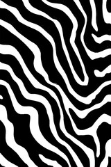 Poster - Abstract zebra stripes pattern - wild animal motion traces design for prints and posters