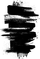 Poster - Abstract black and white banner with textured horizontal brush strokes for artistic design
