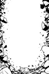Poster - Abstract border of melted edge fragments with ice theme for creative design