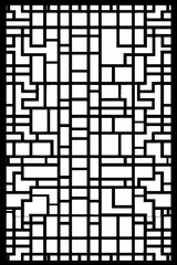 Poster - Geometric abstract border with offset squares and broken segments for modern design