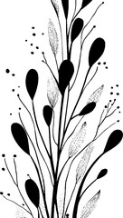 Poster - Abstract border of stylized meadow plants for design projects