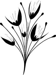Poster - Abstract floral design with split petal forms and buds for creative inspiration