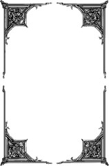 Poster - Elegant vintage abstract frame in black and white design for creative projects