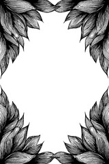 Poster - Symmetrical feather frame design for elegant backgrounds and decorative use
