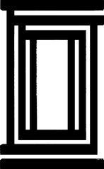 Poster - Abstract geometric frame design featuring layered horizontal and vertical lines for artistic backgrounds