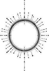 Poster - Abstract geometric design with symmetrical radial arcs and patterns for artistic creations