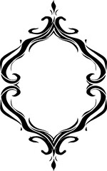 Poster - Ornate vintage frame with wavy vine inspired design for creative backgrounds and decorative projects