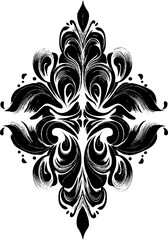 Poster - Elegant abstract black and white vintage pattern for decorative design