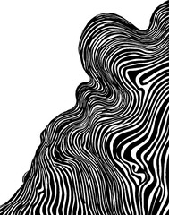 Poster - Abstract pattern of curved capillary lines in black for modern design concepts
