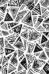 Poster - Abstract ethnic shield and zigzag pattern design for background use