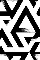 Poster - Geometric abstract pattern with interlocking triangles and diagonal lines for creative design