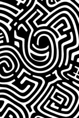 Poster - Abstract labyrinth pattern with heroic motif design for creative backgrounds