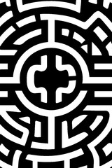Poster - Abstract labyrinth pattern with heroic symbol - design for backgrounds and creative projects