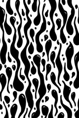 Poster - Abstract black and white melted silhouette pattern for artistic design