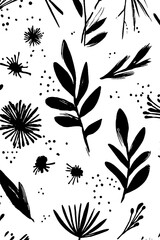 Poster - Abstract pattern of wild botanical shapes for design and decoration