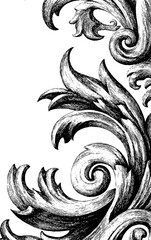 Poster - Intricate black and white abstract texture design for vintage and retro background