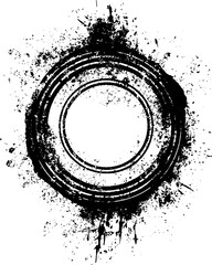 Poster - Circular grunge texture design in black and white for creative backgrounds