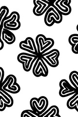 Poster - Borderline clover pattern with negative space for creative design projects