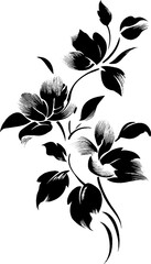 Poster - Elegant interlocking floral silhouette design for decorative projects