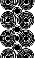 Poster - Retro decorative pattern of bold circles aligned vertically for creative designs