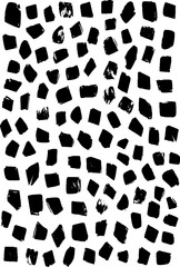 Poster - Abstract pattern of scattered irregular blotches in black and white design