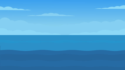  Infinite wide empty expanse of the open ocean on a calm day serene