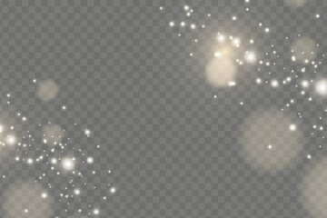 Wall Mural - glowing light effect with many glitter particles isolated on transparent background. vector starry c