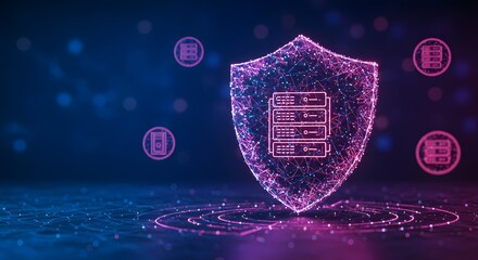 Futuristic data security shield concept