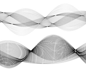 Poster - wave of many colored lines. Abstract wavy stripes on a white background isolated. Creative line art. jpg Design elements created using the Blend tool. Curved smooth tape