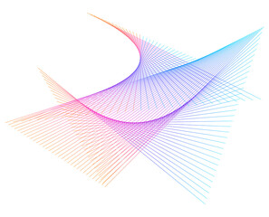 Poster - design elements. A wave of many lines around the circumference of the ring. Abstract circle wavy stripes on a white background isolated. jpg Colored waves with lines created us