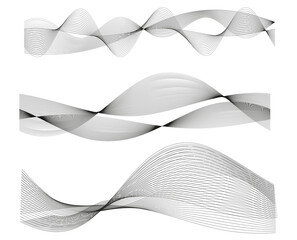 Poster - wave of many colored lines. Abstract wavy stripes on a white background isolated. Creative line art. jpg Design elements created using the Blend tool. Curved smooth tape