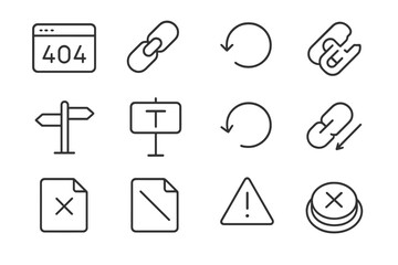 Poster - Web interface icons: error, refresh, link, direction, warning, close