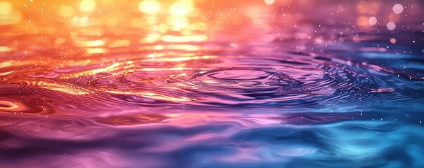 Poster - Colorful rippling water surface with vibrant gradients