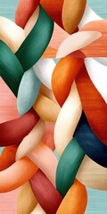 Poster - Colorful intertwined textures creating an engaging and abstract visual pattern