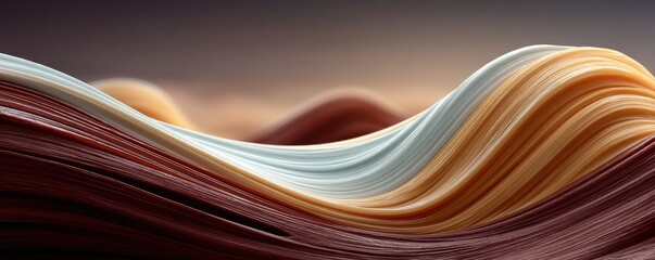 Poster - Abstract flowing waves in warm and cool tones against gradient background