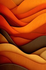 Poster - Abstract background with flowing warm-colored wavy textures and soft curves